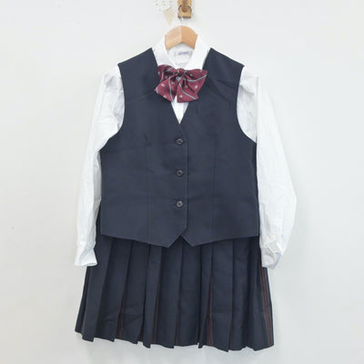 【中古】福岡県 福岡常葉高等学校 女子制服 5点（ブレザー・ベスト・シャツ・スカート）sf020170