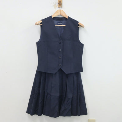 【中古】千葉県 船橋高等学校 女子制服 2点（ベスト・スカート）sf020172