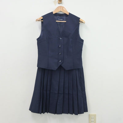 【中古】千葉県 船橋高等学校 女子制服 3点（ブレザー・ベスト・スカート）sf020173