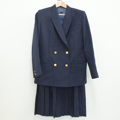 【中古】佐賀県 三日月中学校 女子制服 2点（ブレザー・ジャンパースカート）sf020191