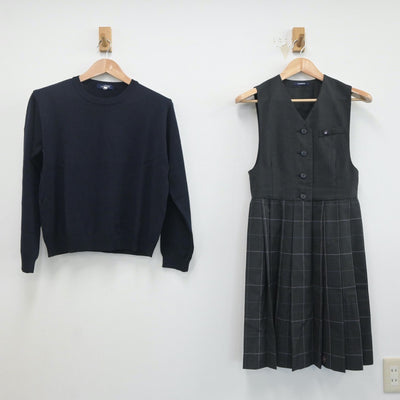 【中古】佐賀県 佐賀女子短期大学付属佐賀女子高等学校 女子制服 3点（ニット・ジャンパースカート）sf020198