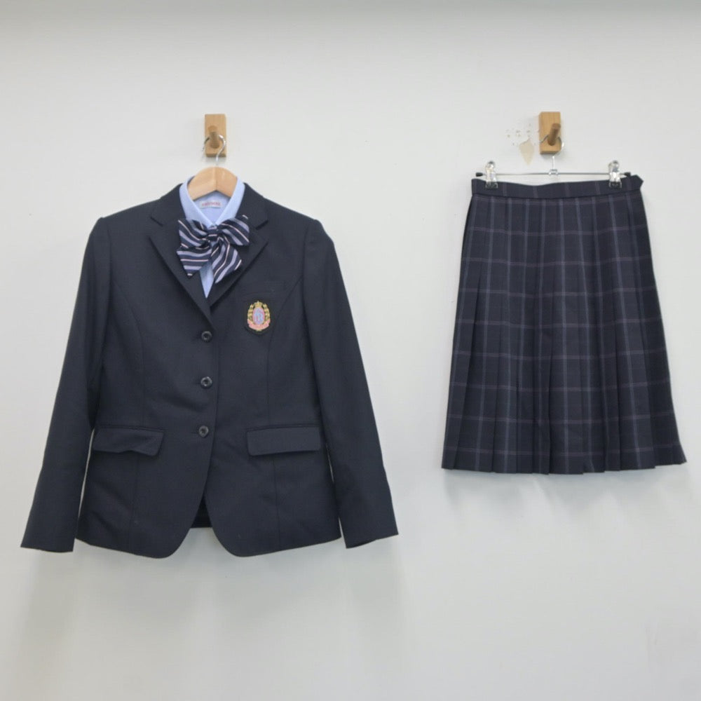 【中古】千葉県 秀明八千代中学・高等学校 女子制服 5点（ブレザー・シャツ・スカート）sf020207