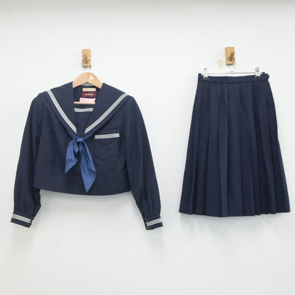 【中古】大阪府 太子中学校 女子制服 3点（セーラー服・スカート）sf020231