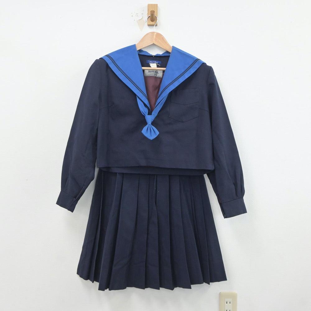 【中古】大阪府 夕陽丘高等学校 女子制服 3点（セーラー服・スカート）sf020242