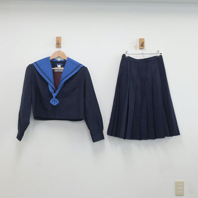 【中古】大阪府 夕陽丘高等学校 女子制服 3点（セーラー服・スカート）sf020242