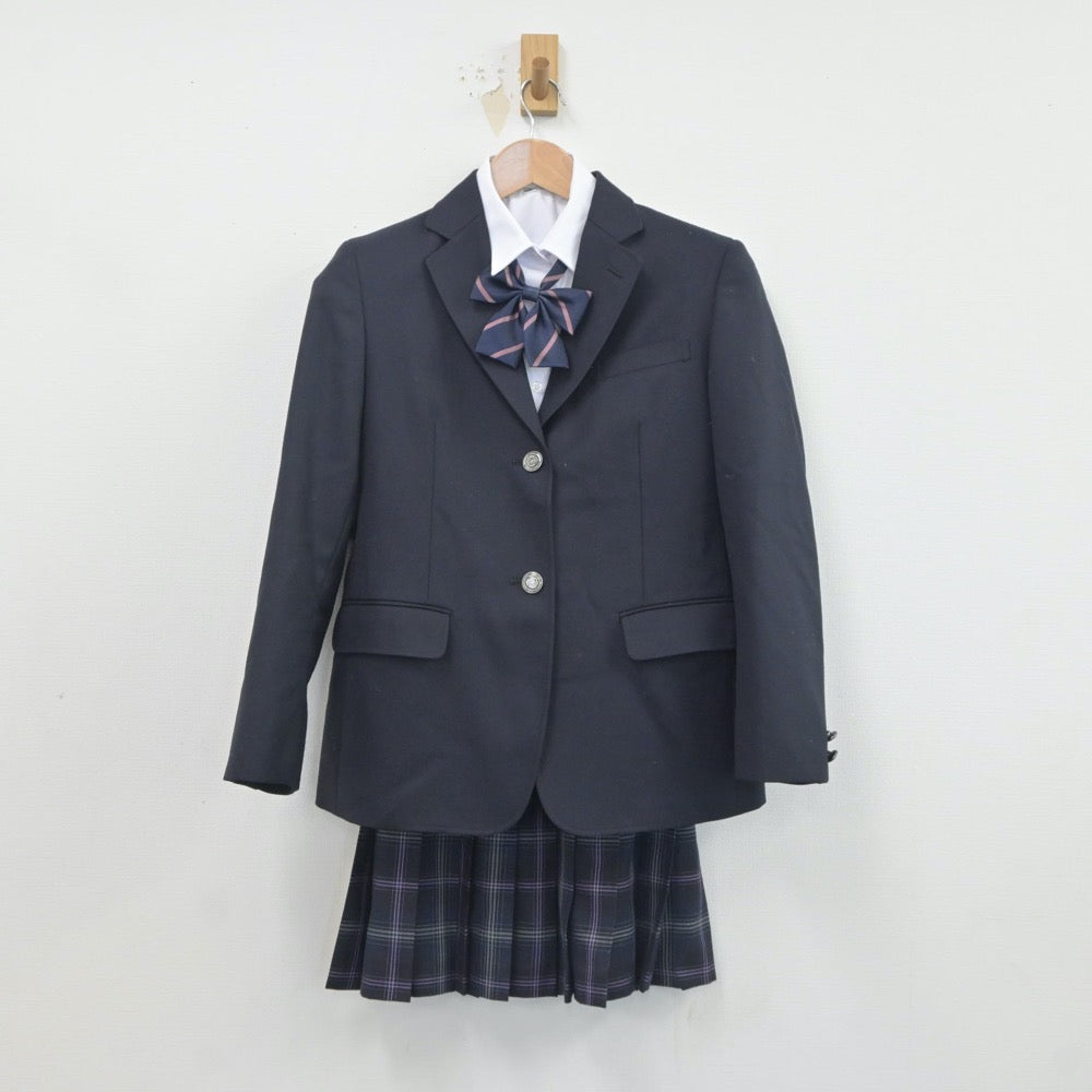 【中古】北海道 手稲東中学校 女子制服 5点（ブレザー・ニット・シャツ・スカート）sf020246