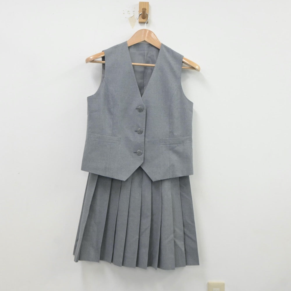 【中古】栃木県 河内中学校 女子制服 2点（ベスト・スカート）sf020249