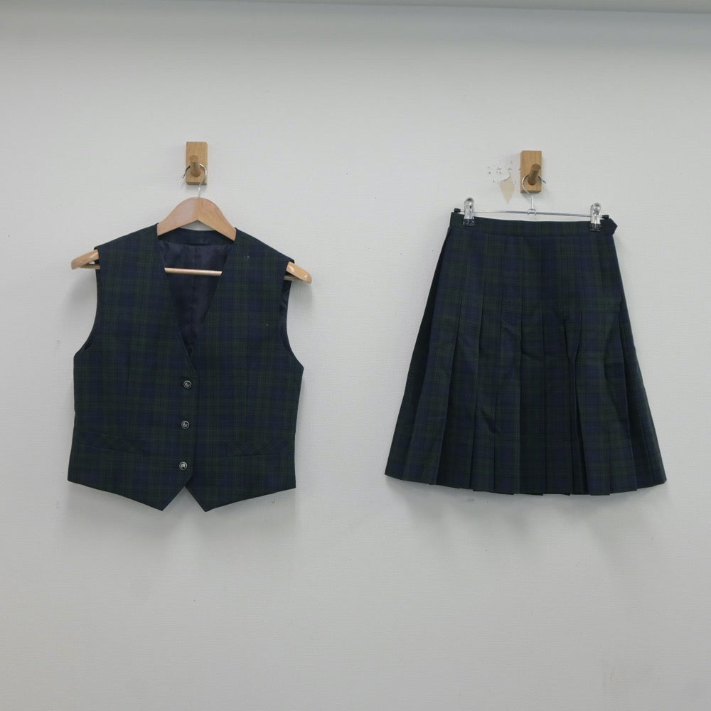 【中古】神奈川県 桐光学園高等学校 女子制服 2点（ベスト・スカート）sf020253