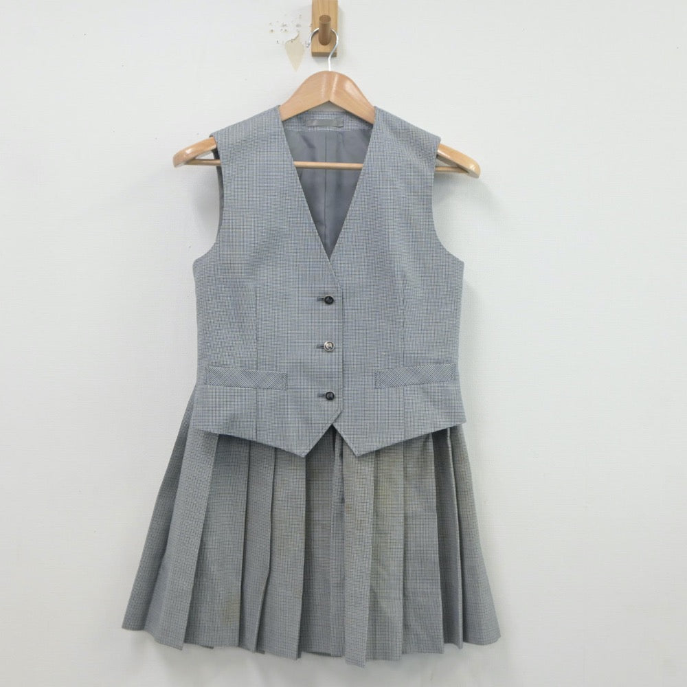 【中古】神奈川県 桐光学園高等学校 女子制服 2点（ベスト・スカート）sf020254