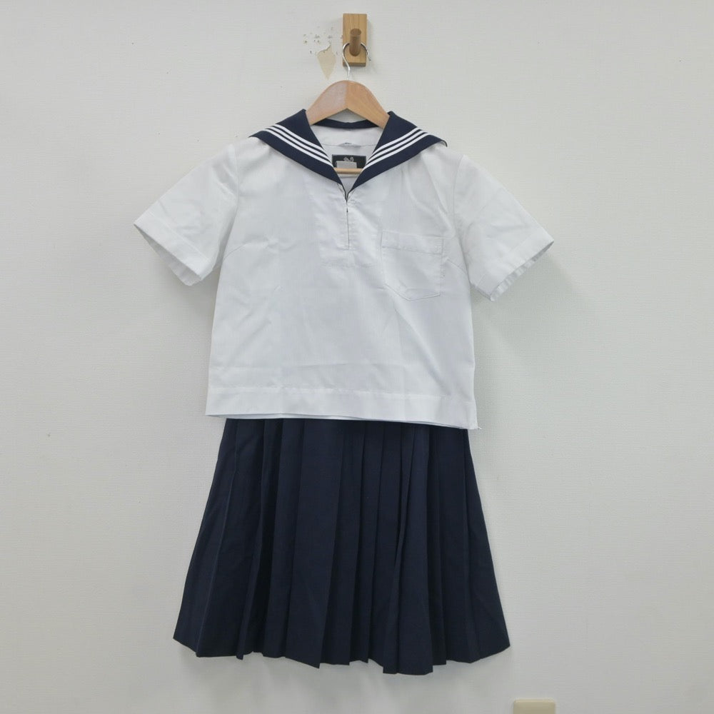 【中古】東京都 実践女子学園中学校 女子制服 3点（セーラー服・セーラー服・スカート）sf020257