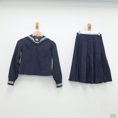 【中古】東京都 実践女子学園中学校 女子制服 2点（セーラー服・スカート）sf020258