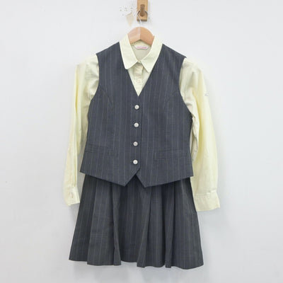 【中古】東京都 錦城高等学校 女子制服 5点（ブレザー・ベスト・シャツ・スカート）sf020260