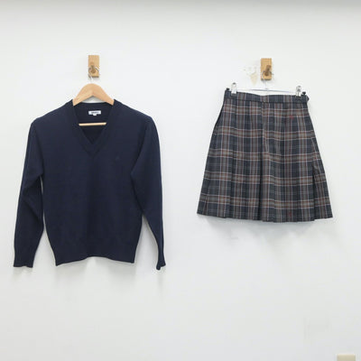 【中古】神奈川県 麻布大学附属高等学校 女子制服 2点（ニット・スカート）sf020264