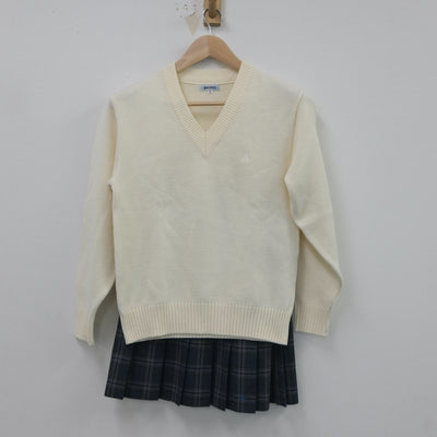 【中古】神奈川県 麻布大学附属高等学校 女子制服 2点（ニット・スカート）sf020265