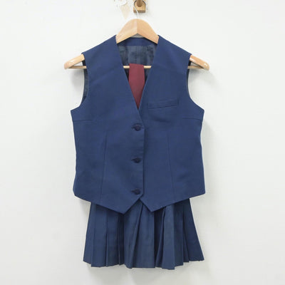 【中古】千葉県 磯辺高等学校 女子制服 3点（ベスト・スカート）sf020269