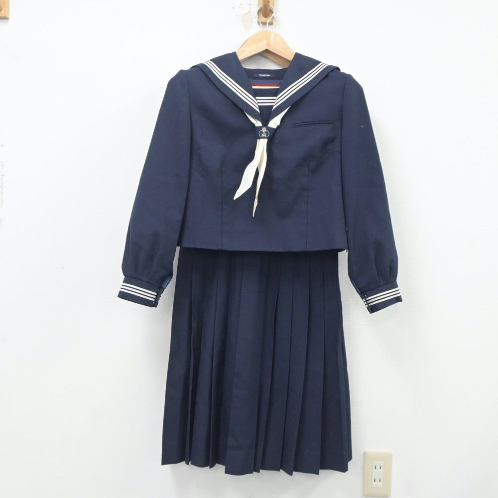 【中古】埼玉県 埼玉県立東中学校 女子制服 3点（セーラー服・ジャンパースカート）sf020273