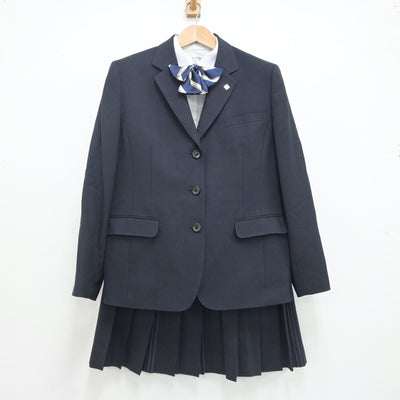 【中古】東京都 八王子実践高等学校 女子制服 5点（ブレザー・シャツ・スカート）sf020278