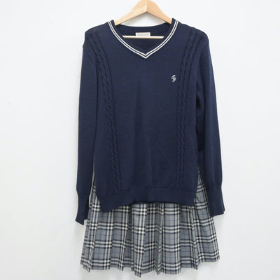 【中古】大阪府 大阪学院大学高等学校 女子制服 4点（ブレザー・ニット・スカート）sf020280