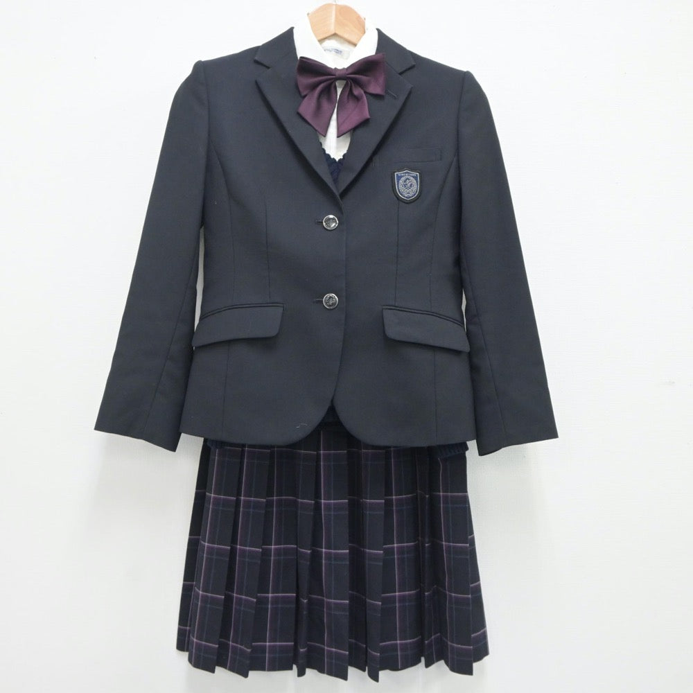 【中古】千葉県 成田高等学校 女子制服 6点（ブレザー・シャツ・ニット・スカート）sf020294