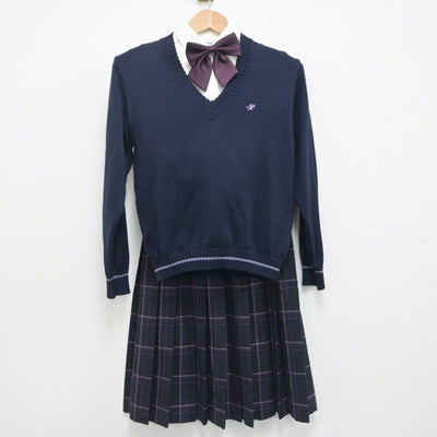 【中古】千葉県 成田高等学校 女子制服 6点（ブレザー・シャツ・ニット・スカート）sf020294