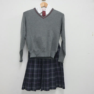 【中古】京都府 朱雀高等学校 女子制服 5点（ブレザー・シャツ・ニット・スカート）sf020301