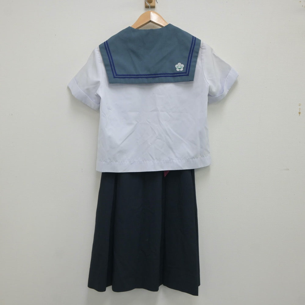 【中古】愛媛県 松山西中学校 女子制服 4点（セーラー服・ベスト・スカート）sf020310