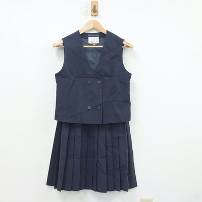 【中古】兵庫県 上甲子園中学校 女子制服 2点（ベスト・スカート）sf020323