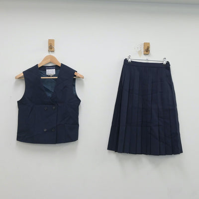 【中古】兵庫県 上甲子園中学校 女子制服 2点（ベスト・スカート）sf020323