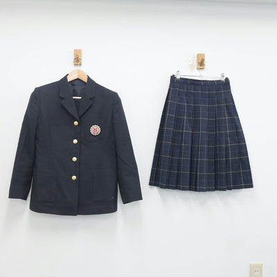 【中古】北海道 旭川明成高等学校 女子制服 2点（ブレザー・スカート）sf020330