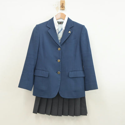 【中古】千葉県 稲毛高等学校 女子制服 4点（ブレザー・シャツ・スカート）sf020359