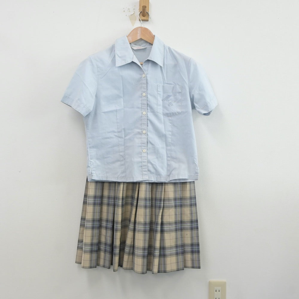 【中古】福岡県 三井中央高等学校 女子制服 2点（シャツ・スカート）sf020363