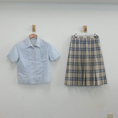 【中古】福岡県 三井中央高等学校 女子制服 2点（シャツ・スカート）sf020363