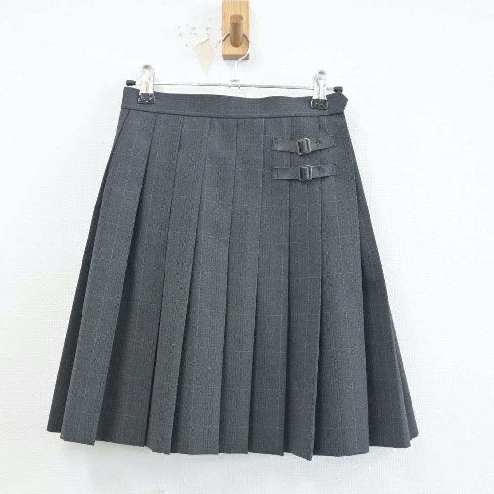 【中古】千葉県 稲毛高等学校 女子制服 2点（ニットベスト・スカート）sf020365