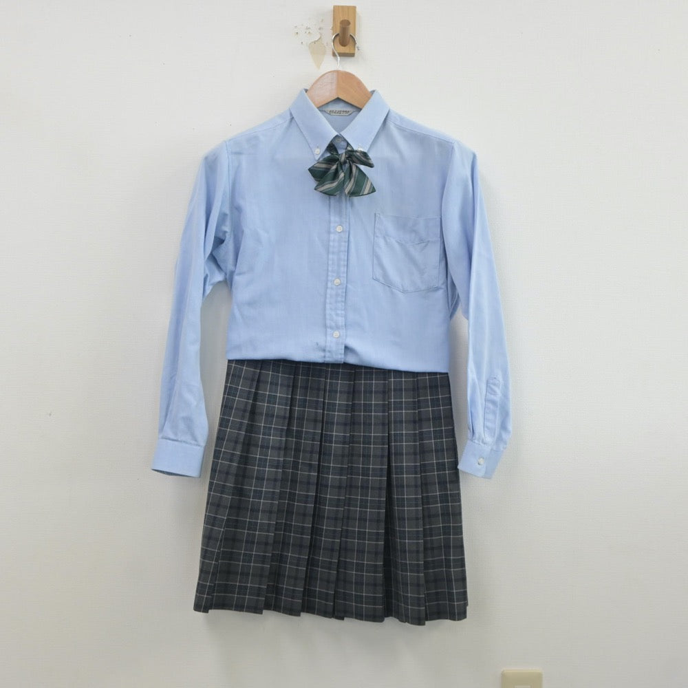 【中古】大阪府 大阪学芸高等学校 女子制服 3点（シャツ・スカート）sf020366