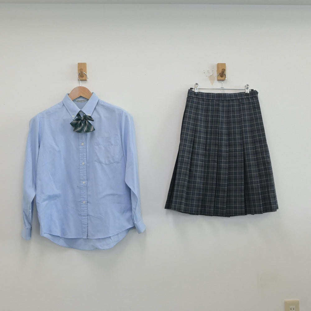 【中古】大阪府 大阪学芸高等学校 女子制服 3点（シャツ・スカート）sf020366