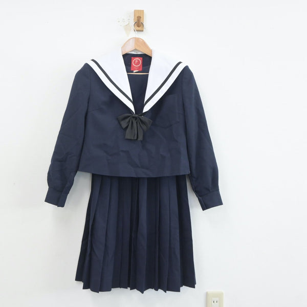 【中古】愛知県 稲沢中学校 女子制服 3点（セーラー服・スカート 