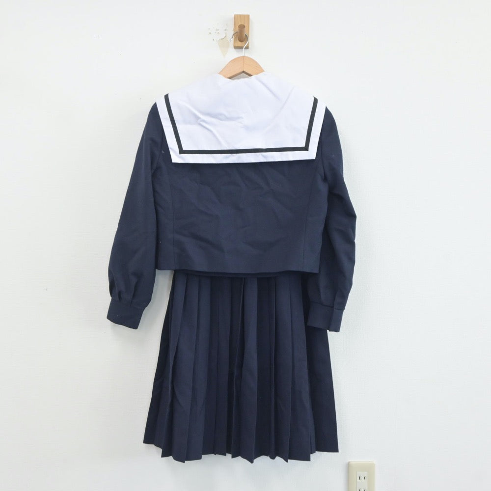 中古制服】愛知県 稲沢中学校 女子制服 3点（セーラー服・スカート