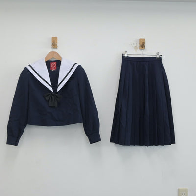 【中古】愛知県 稲沢中学校 女子制服 3点（セーラー服・スカート）sf020370