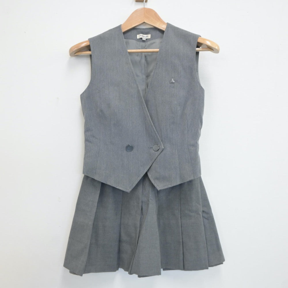 【中古】熊本県 鎮西高等学校 女子制服 3点（ベスト・スカート）sf020376