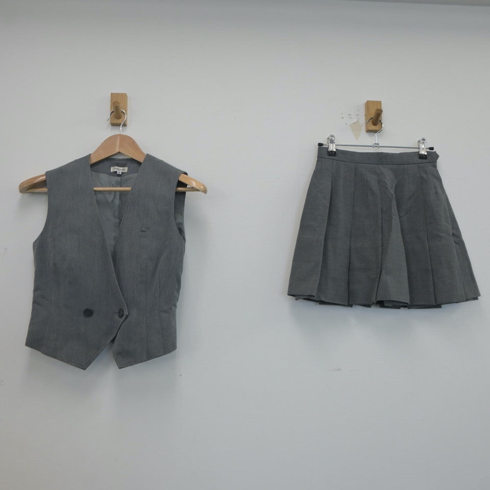 【中古】熊本県 鎮西高等学校 女子制服 3点（ベスト・スカート）sf020376