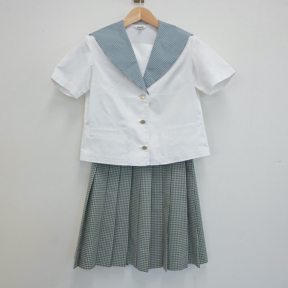 【中古】岡山県 就実高等学校 女子制服 2点（セーラー服・スカート）sf020382