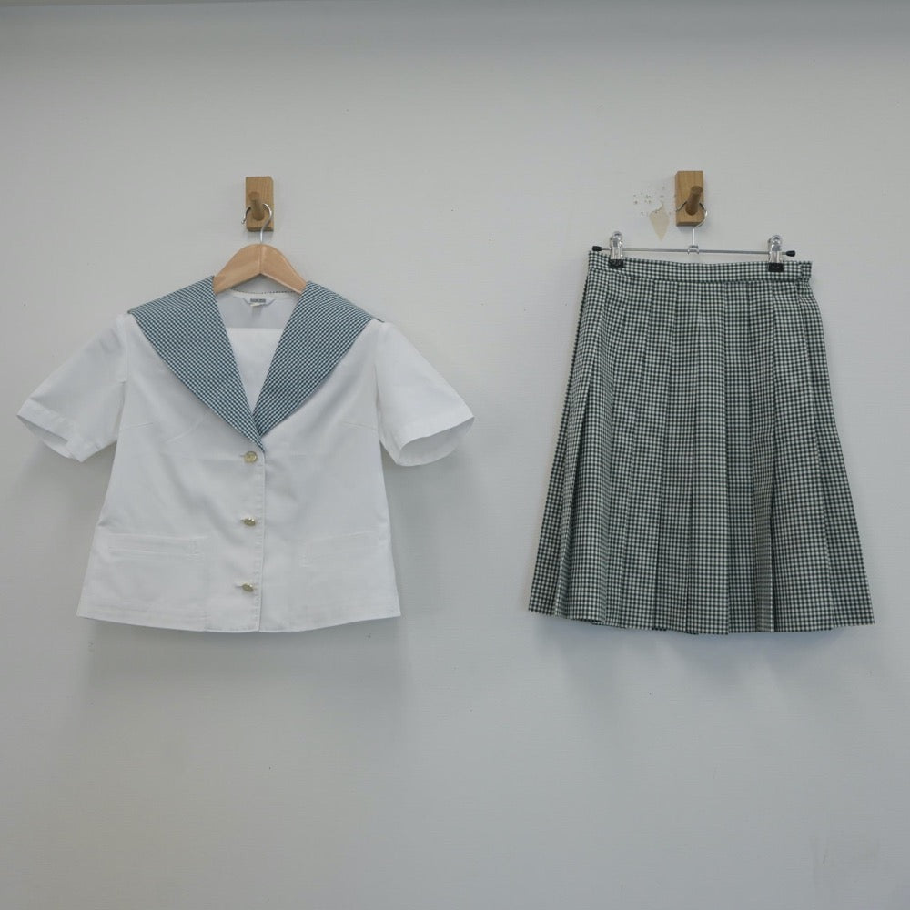 【中古】岡山県 就実高等学校 女子制服 2点（セーラー服・スカート）sf020382