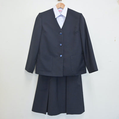 【中古】群馬県 富士見中学校 女子制服 4点（ブレザー・シャツ・ベスト・スカート）sf020388