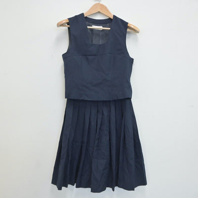 【中古】埼玉県 内谷中学校 女子制服 2点（ベスト・スカート）sf020391