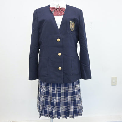 【中古】埼玉県 山村学園高等学校 女子制服 5点（ブレザー・シャツ・ベスト・スカート）sf020410