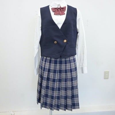 【中古】埼玉県 山村学園高等学校 女子制服 5点（ブレザー・シャツ・ベスト・スカート）sf020410