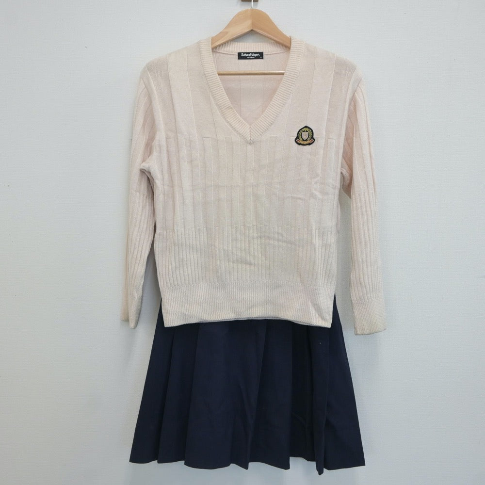 【中古】埼玉県 山村学園高等学校 女子制服 2点（ニット・スカート）sf020412