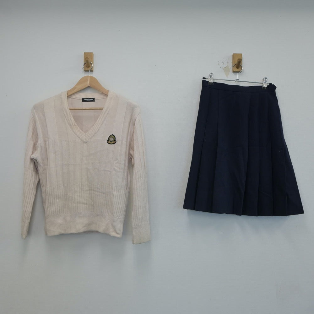 【中古】埼玉県 山村学園高等学校 女子制服 2点（ニット・スカート）sf020412