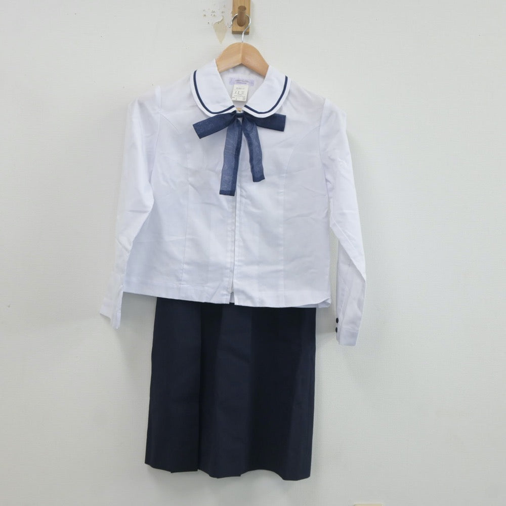 【中古】秋田県 秋田北高等学校 女子制服 5点（セーラー服・セーラー服・スカート）sf020417