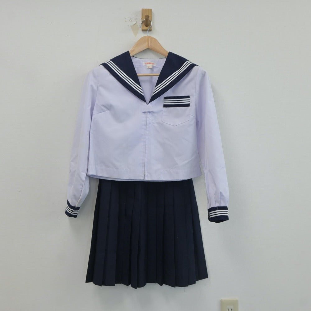 【中古】秋田県 大曲中学校 女子制服 3点（セーラー服・セーラー服・スカート）sf020419